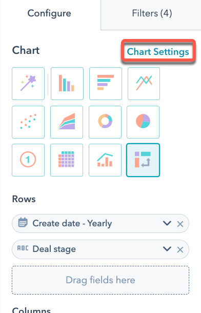 hubspot chart settings