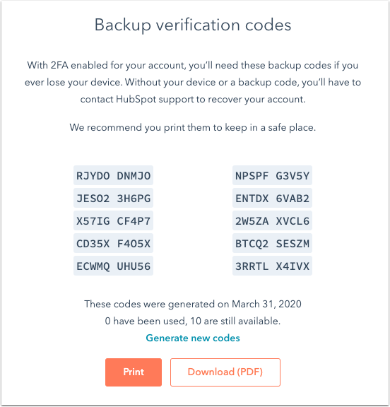 backup verification code 