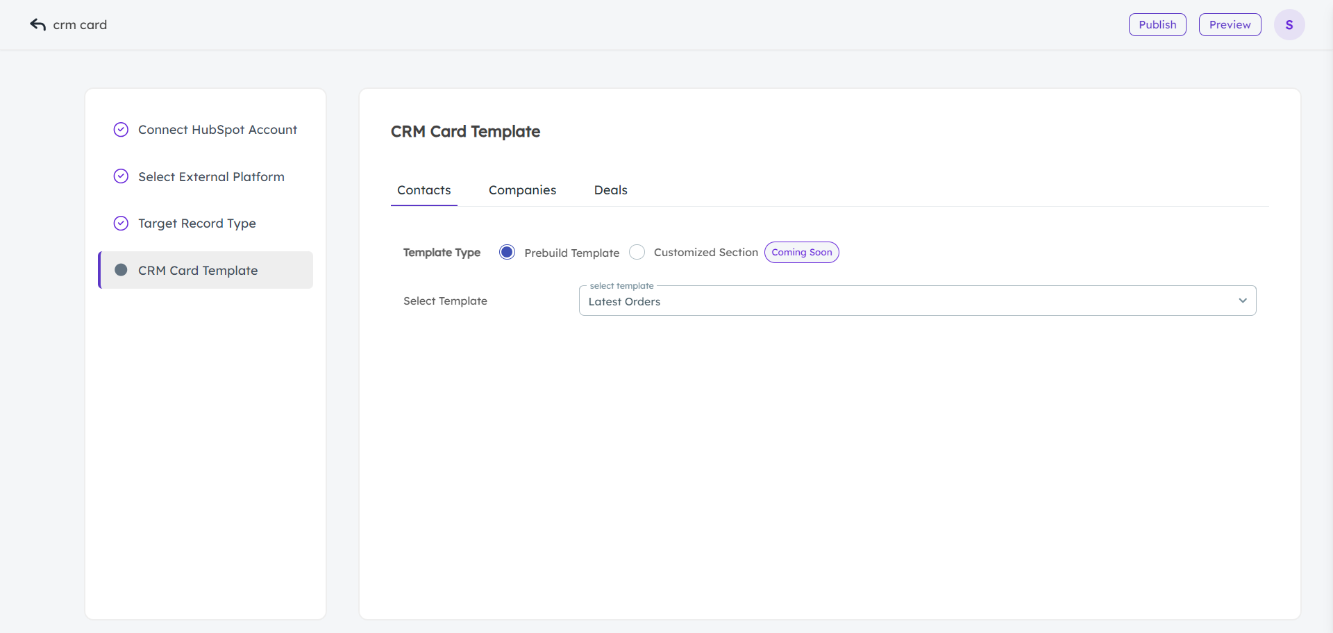 CRM Card Builder-crm card template - contacts